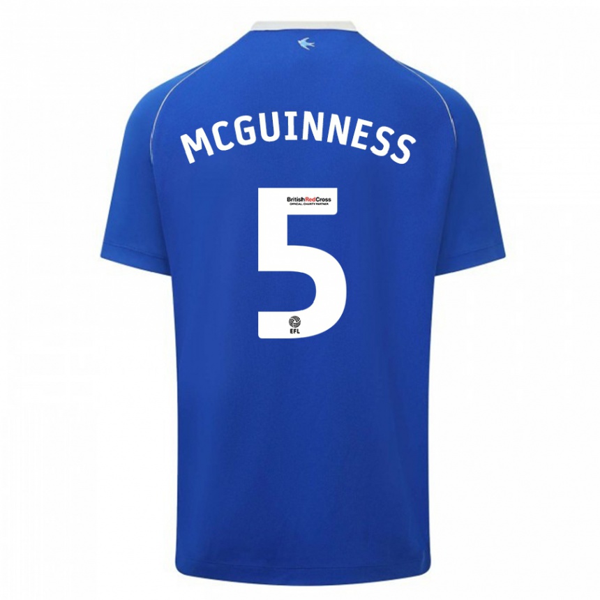 Moteriškas Mark Mcguinness #5 Mėlyna Namų Marškinėliai 2023/24 T-Shirt