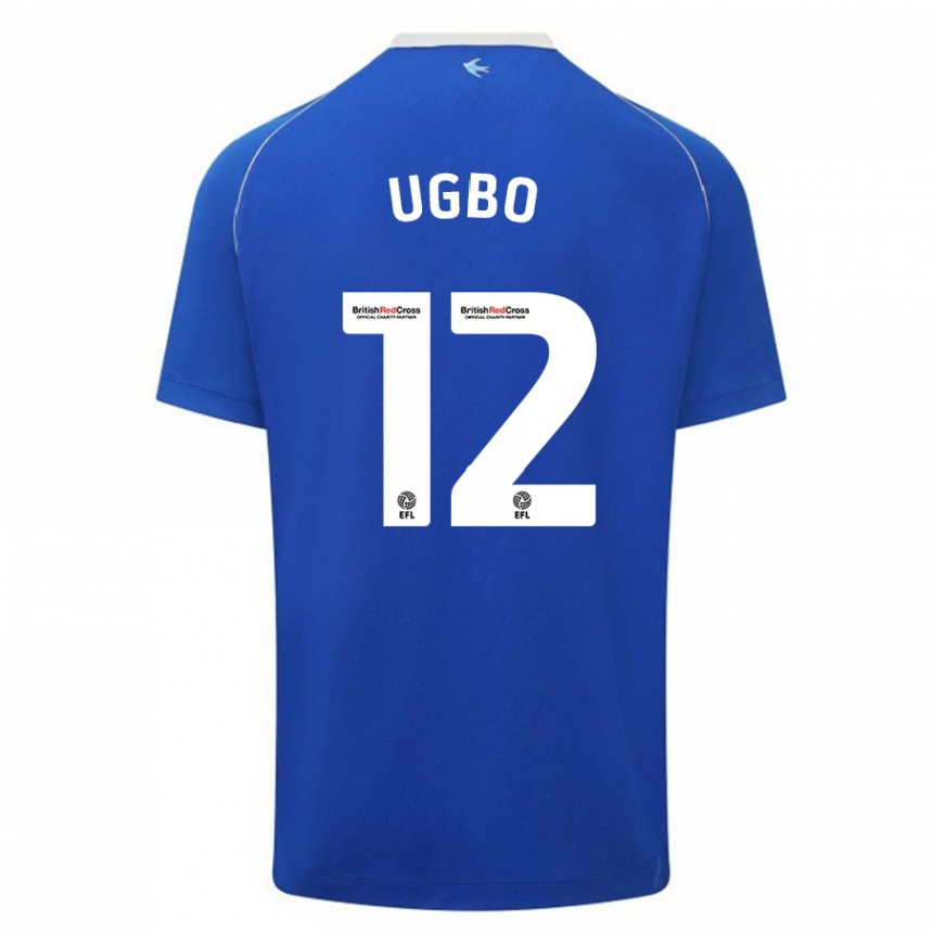 Moteriškas Iké Ugbo #12 Mėlyna Namų Marškinėliai 2023/24 T-Shirt