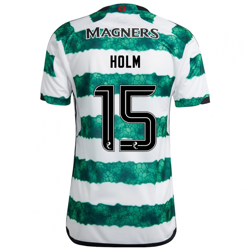 Moteriškas Odin Thiago Holm #15 Žalias Namų Marškinėliai 2023/24 T-Shirt