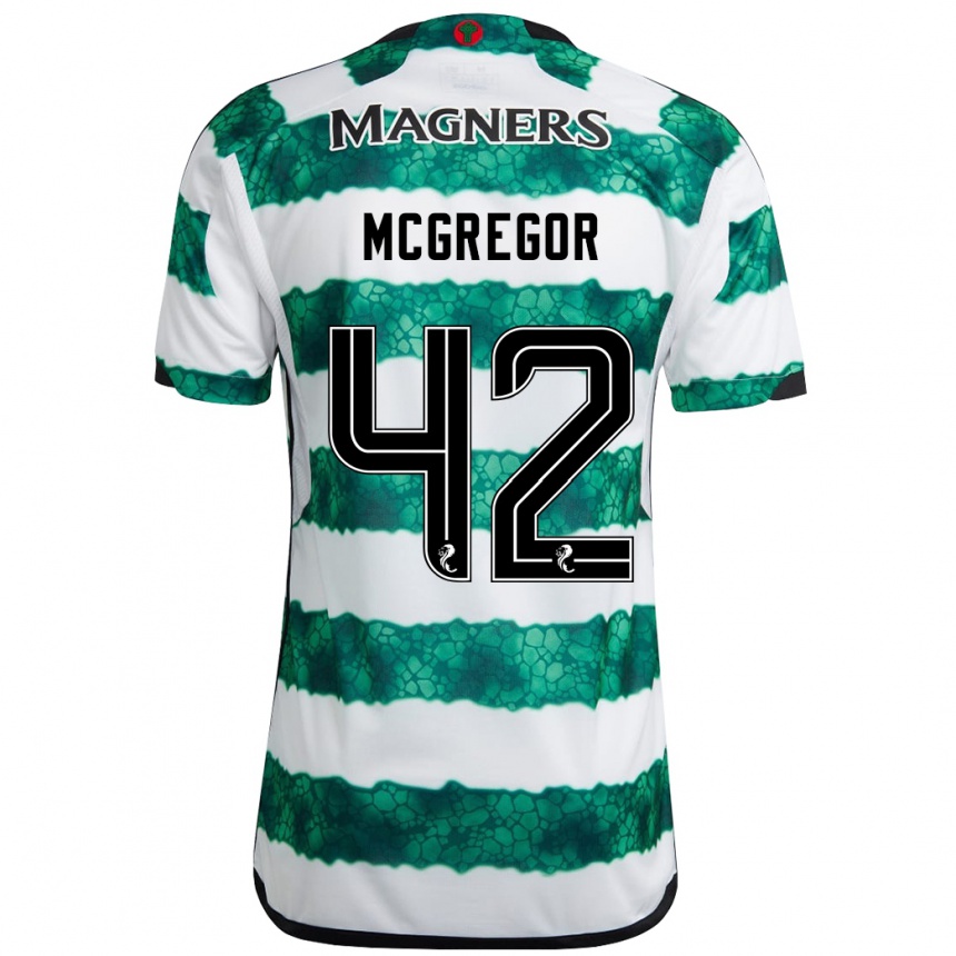 Moteriškas Callum Mcgregor #42 Žalias Namų Marškinėliai 2023/24 T-Shirt