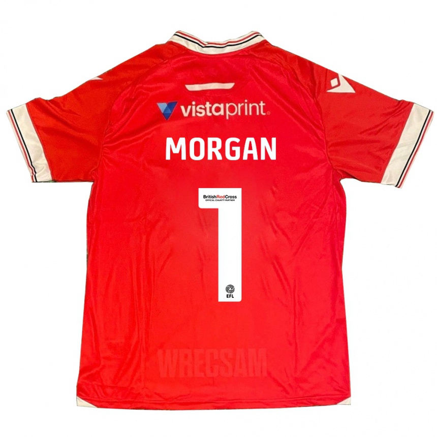 Moteriškas Delyth Morgan #1 Raudona Namų Marškinėliai 2023/24 T-Shirt