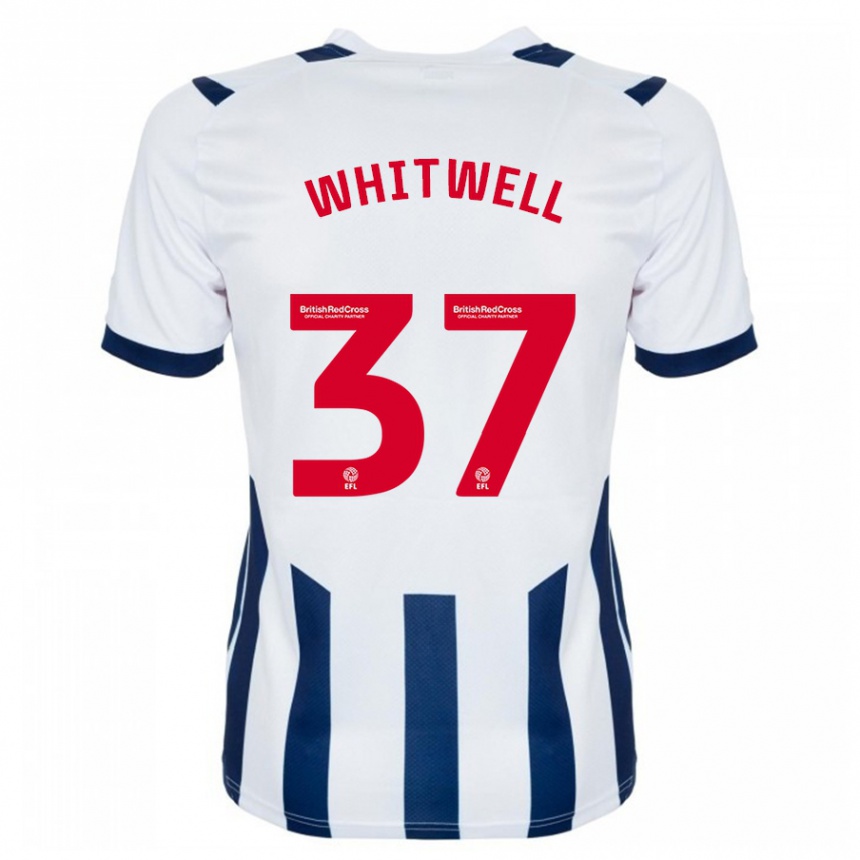 Moteriškas Harry Whitwell #37 Baltas Namų Marškinėliai 2023/24 T-Shirt