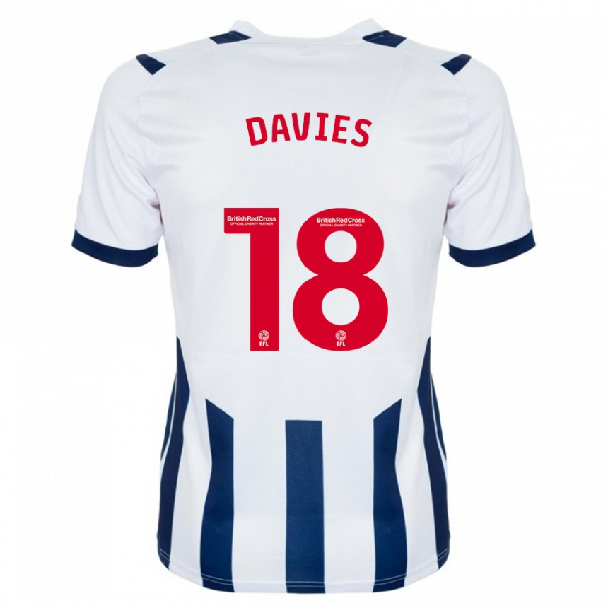 Moteriškas Jessica Davies #18 Baltas Namų Marškinėliai 2023/24 T-Shirt