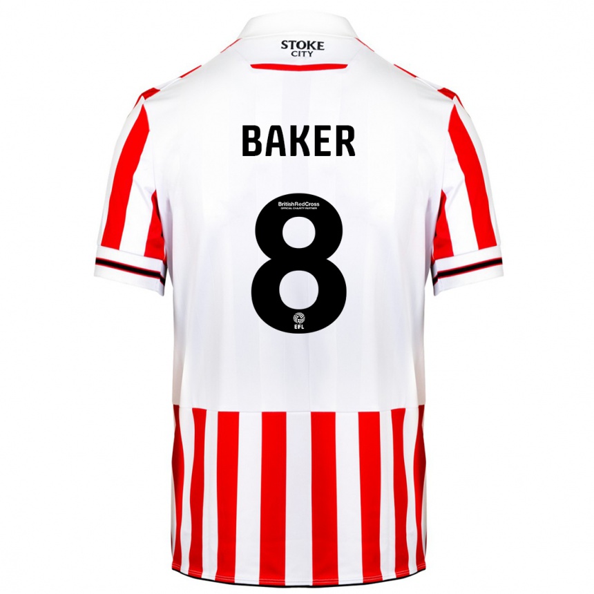 Moteriškas Lewis Baker #8 Raudona Balta Namų Marškinėliai 2023/24 T-Shirt