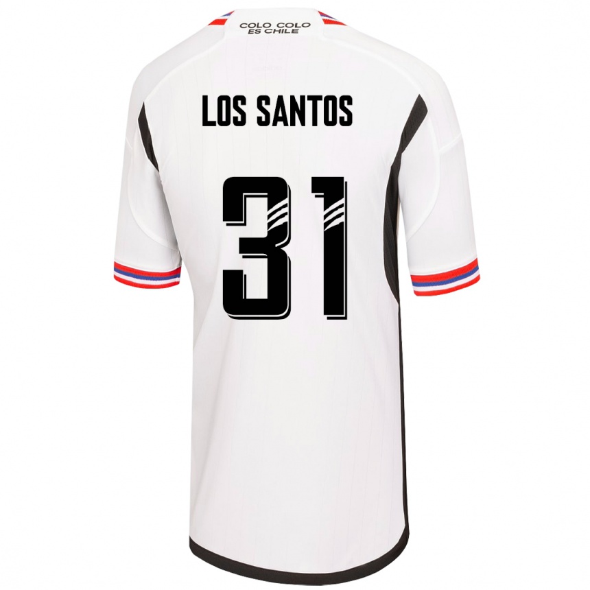 Moteriškas Matías De Los Santos #31 Baltas Namų Marškinėliai 2023/24 T-Shirt