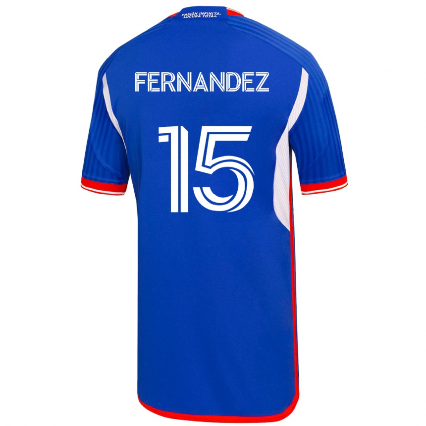 Moteriškas Vicente Fernández #15 Mėlyna Namų Marškinėliai 2023/24 T-Shirt