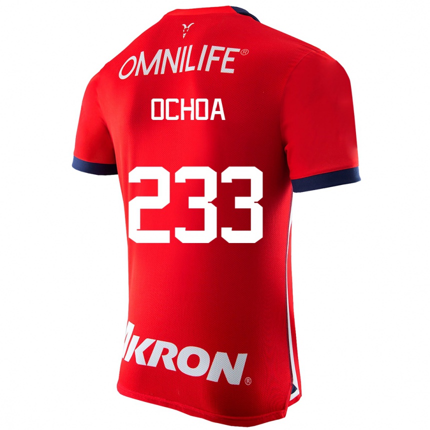 Moteriškas Diego Ochoa #233 Raudona Namų Marškinėliai 2023/24 T-Shirt