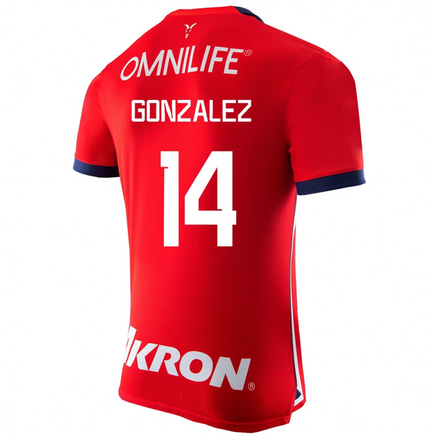 Moteriškas Ivonne González #14 Raudona Namų Marškinėliai 2023/24 T-Shirt