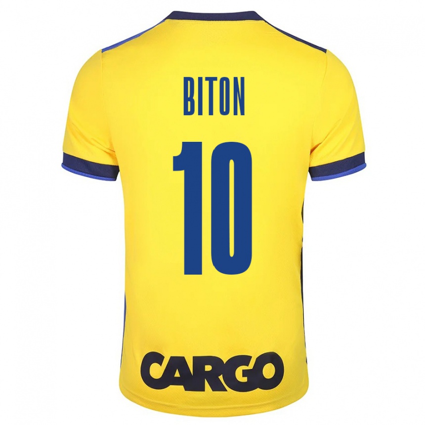 Moteriškas Dan Biton #10 Geltona Namų Marškinėliai 2023/24 T-Shirt