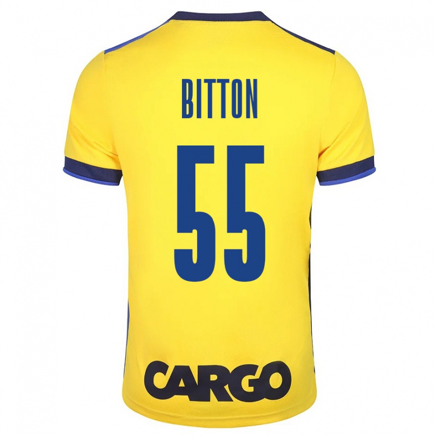Moteriškas Nir Bitton #55 Geltona Namų Marškinėliai 2023/24 T-Shirt