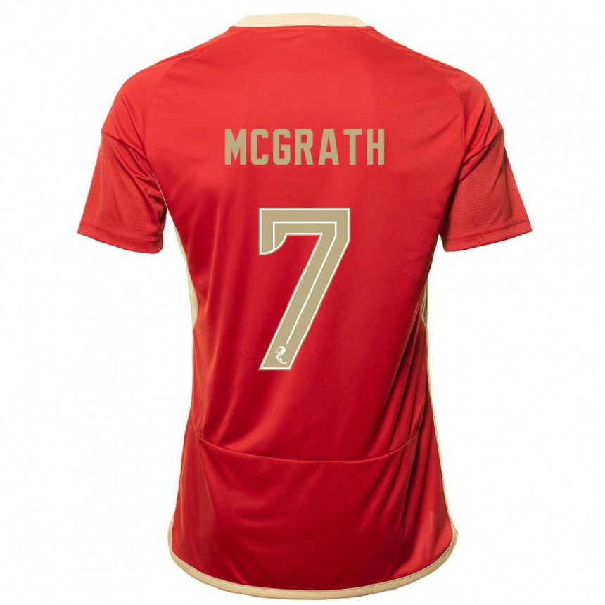 Moteriškas Jamie Mcgrath #7 Raudona Namų Marškinėliai 2023/24 T-Shirt