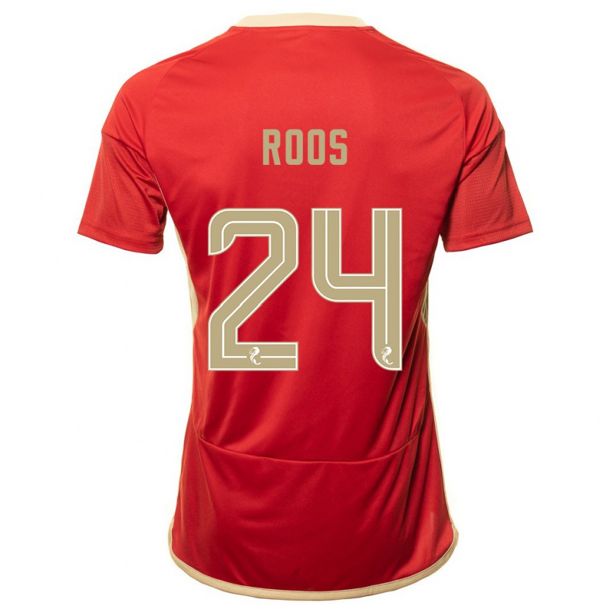 Moteriškas Kelle Roos #24 Raudona Namų Marškinėliai 2023/24 T-Shirt