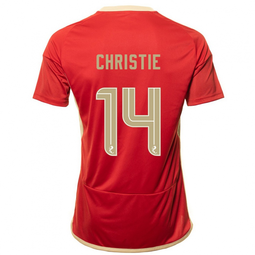Moteriškas Mya Christie #14 Raudona Namų Marškinėliai 2023/24 T-Shirt