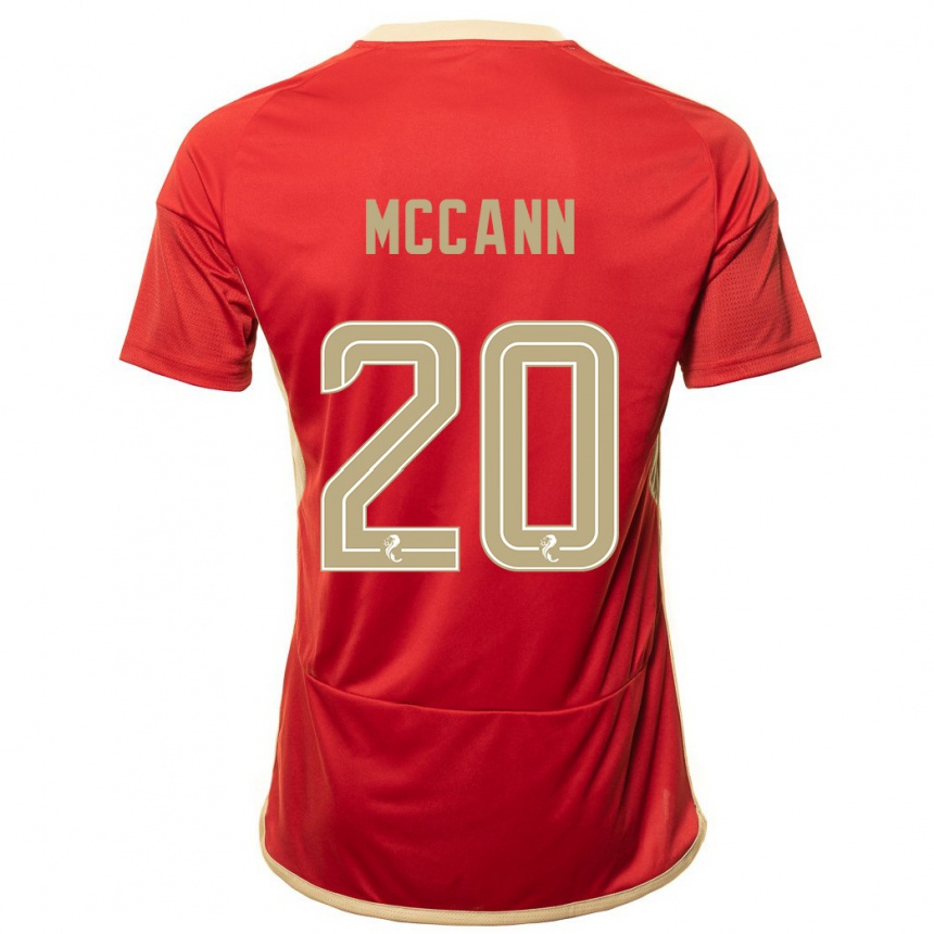 Moteriškas Annalisa Mccann #20 Raudona Namų Marškinėliai 2023/24 T-Shirt