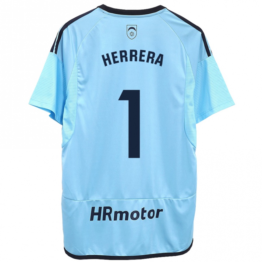 Moteriškas Sergio Herrera #1 Mėlyna Išvykos Marškinėliai 2023/24 T-Shirt