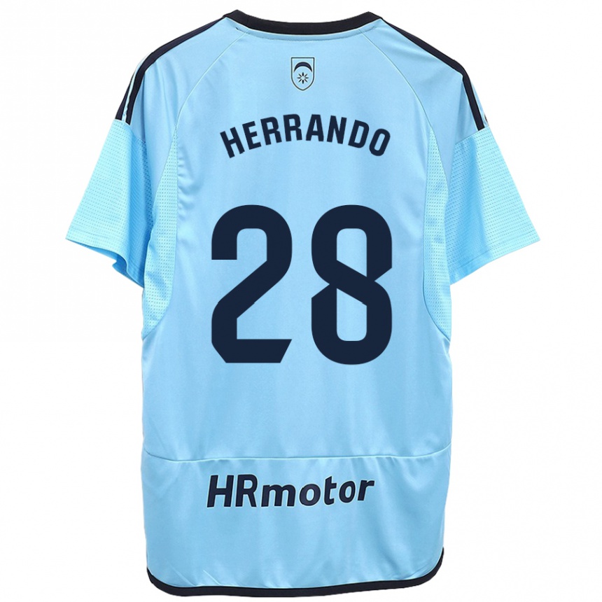 Moteriškas Jorge Herrando #28 Mėlyna Išvykos Marškinėliai 2023/24 T-Shirt