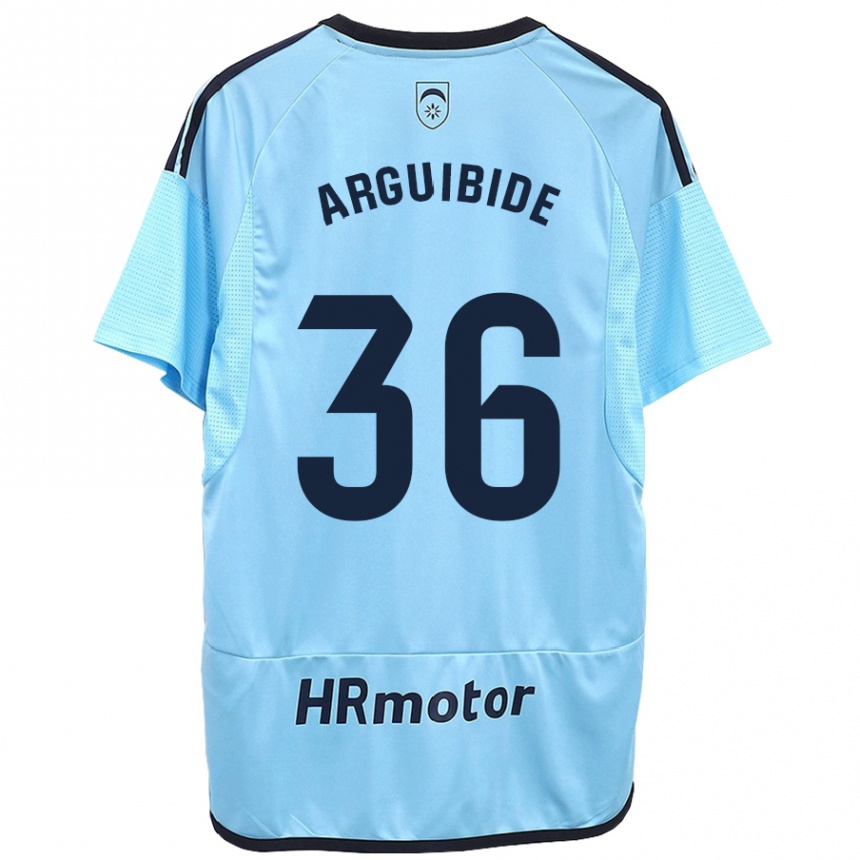 Moteriškas Iñigo Arguibide #36 Mėlyna Išvykos Marškinėliai 2023/24 T-Shirt