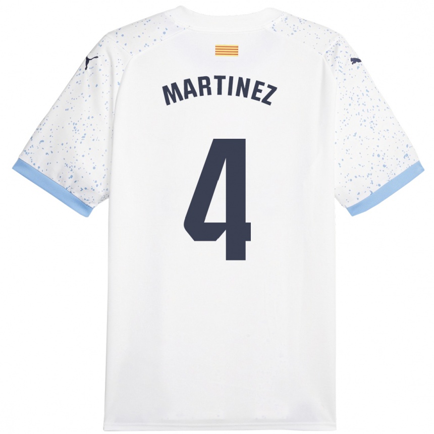 Moteriškas Arnau Martínez #4 Baltas Išvykos Marškinėliai 2023/24 T-Shirt