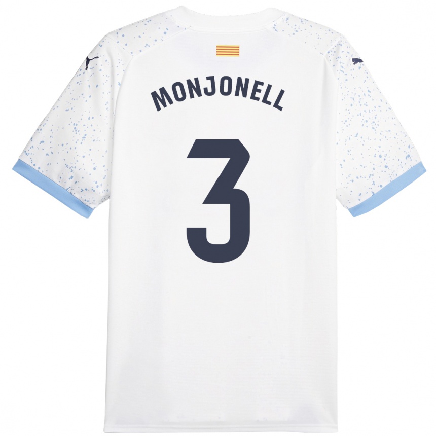 Moteriškas Eric Monjonell #3 Baltas Išvykos Marškinėliai 2023/24 T-Shirt