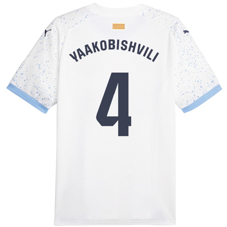 Moteriškas Antal Yaakobishvili #4 Baltas Išvykos Marškinėliai 2023/24 T-Shirt