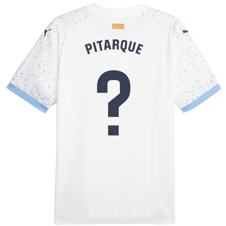 Moteriškas Víctor Pitarque #0 Baltas Išvykos Marškinėliai 2023/24 T-Shirt