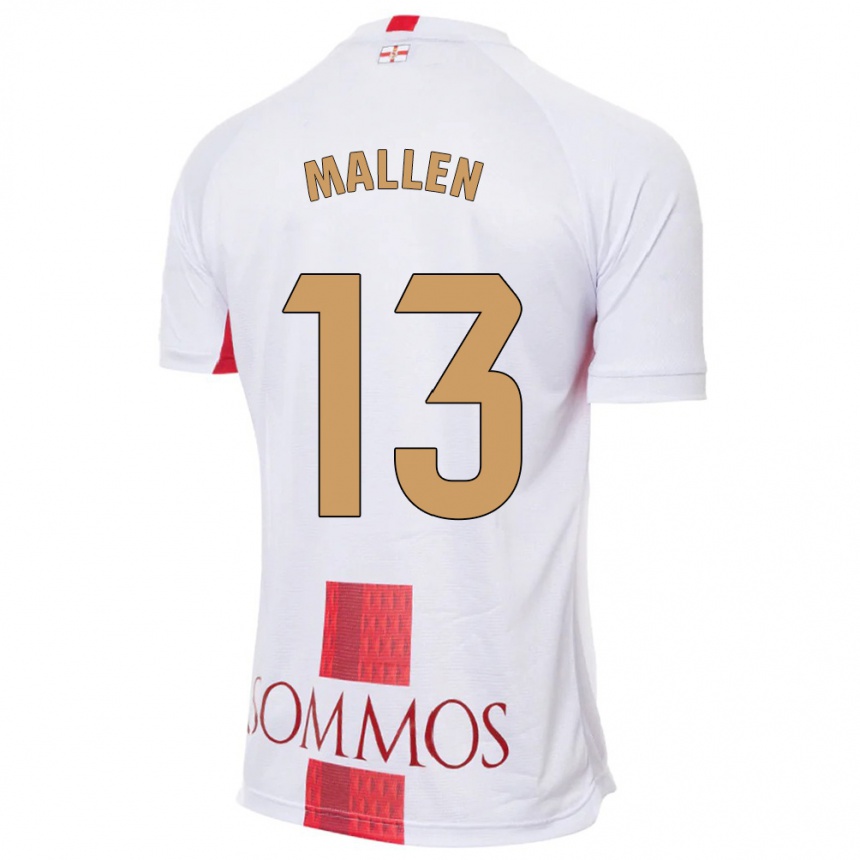 Moteriškas Lucía Mallén #13 Baltas Išvykos Marškinėliai 2023/24 T-Shirt