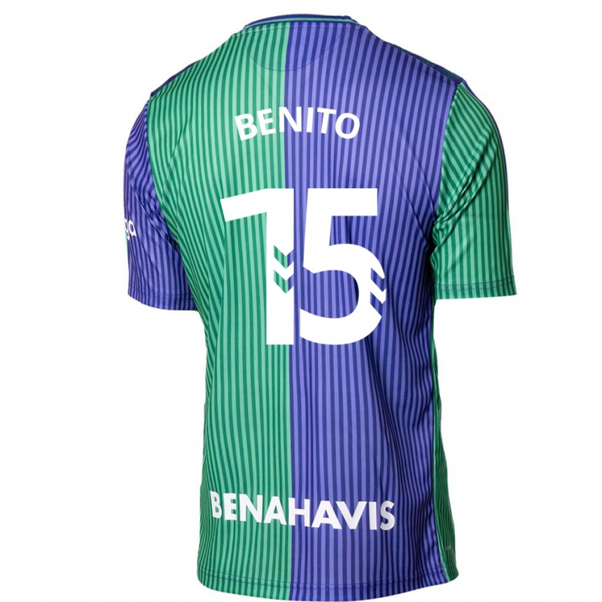 Moteriškas Iván Benito #15 Žalia Mėlyna Išvykos Marškinėliai 2023/24 T-Shirt
