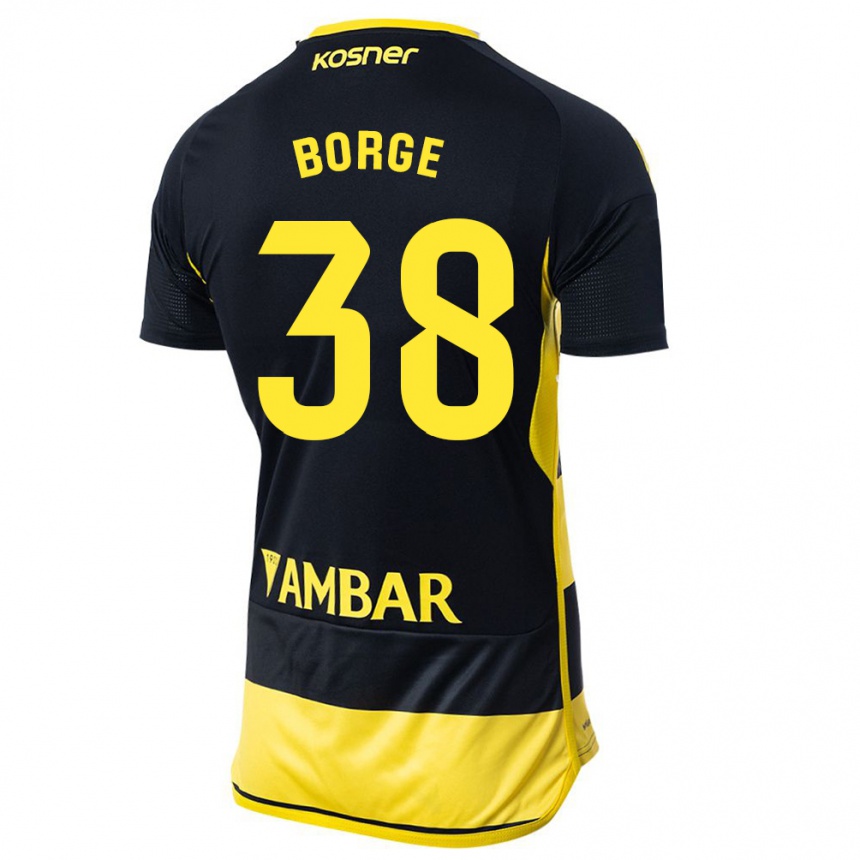 Moteriškas Andrés Borge #38 Juoda Geltona Išvykos Marškinėliai 2023/24 T-Shirt