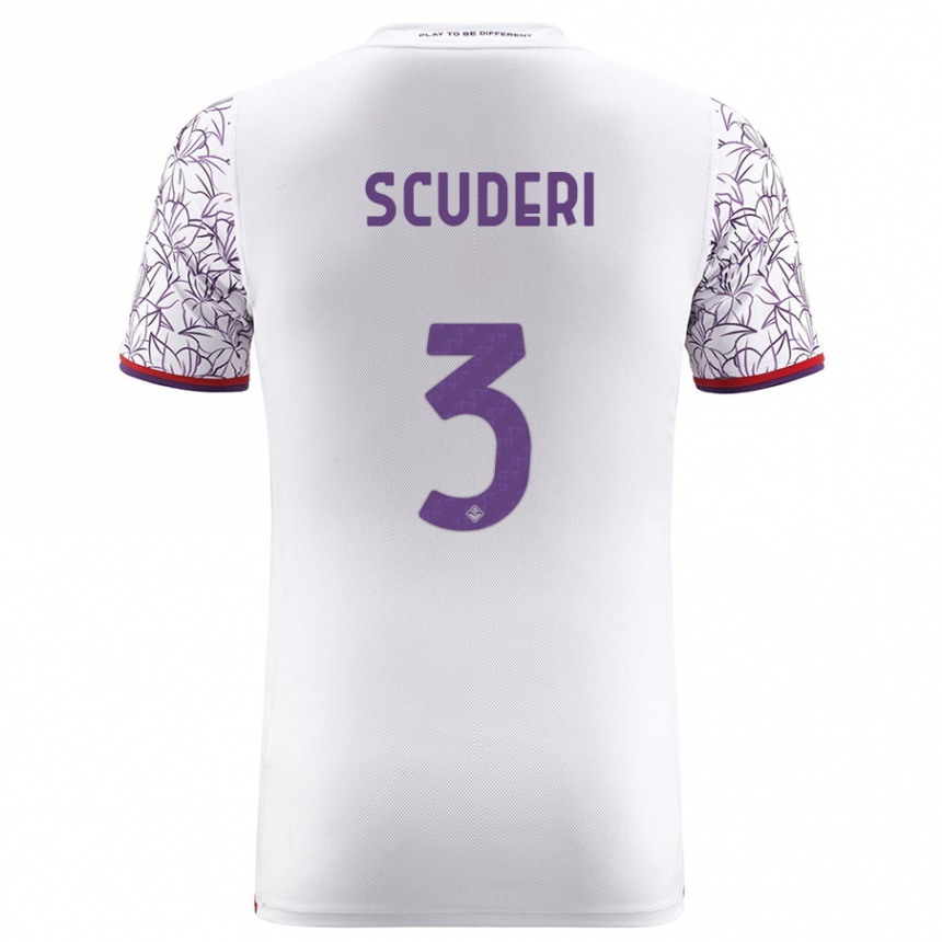 Moteriškas Giulio Scuderi #3 Baltas Išvykos Marškinėliai 2023/24 T-Shirt