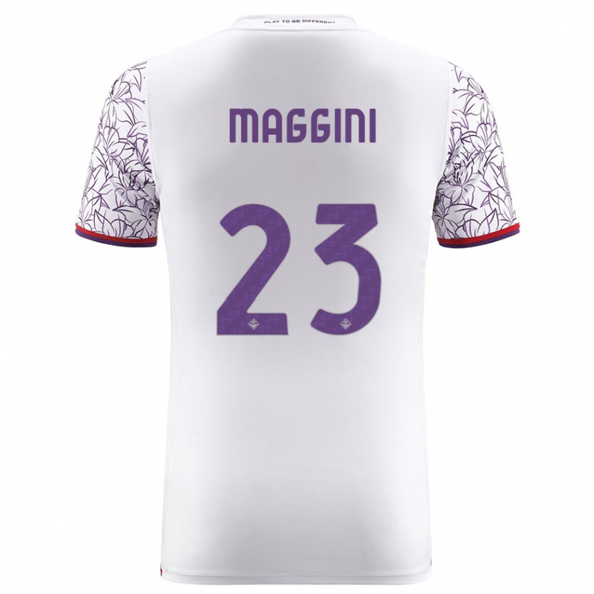 Moteriškas Filippo Maggini #23 Baltas Išvykos Marškinėliai 2023/24 T-Shirt