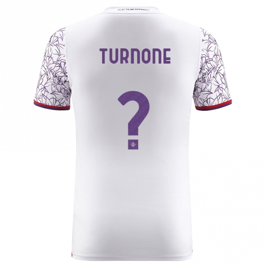 Moteriškas Niccolò Turnone #0 Baltas Išvykos Marškinėliai 2023/24 T-Shirt