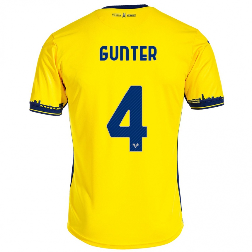 Moteriškas Koray Günter #4 Geltona Išvykos Marškinėliai 2023/24 T-Shirt