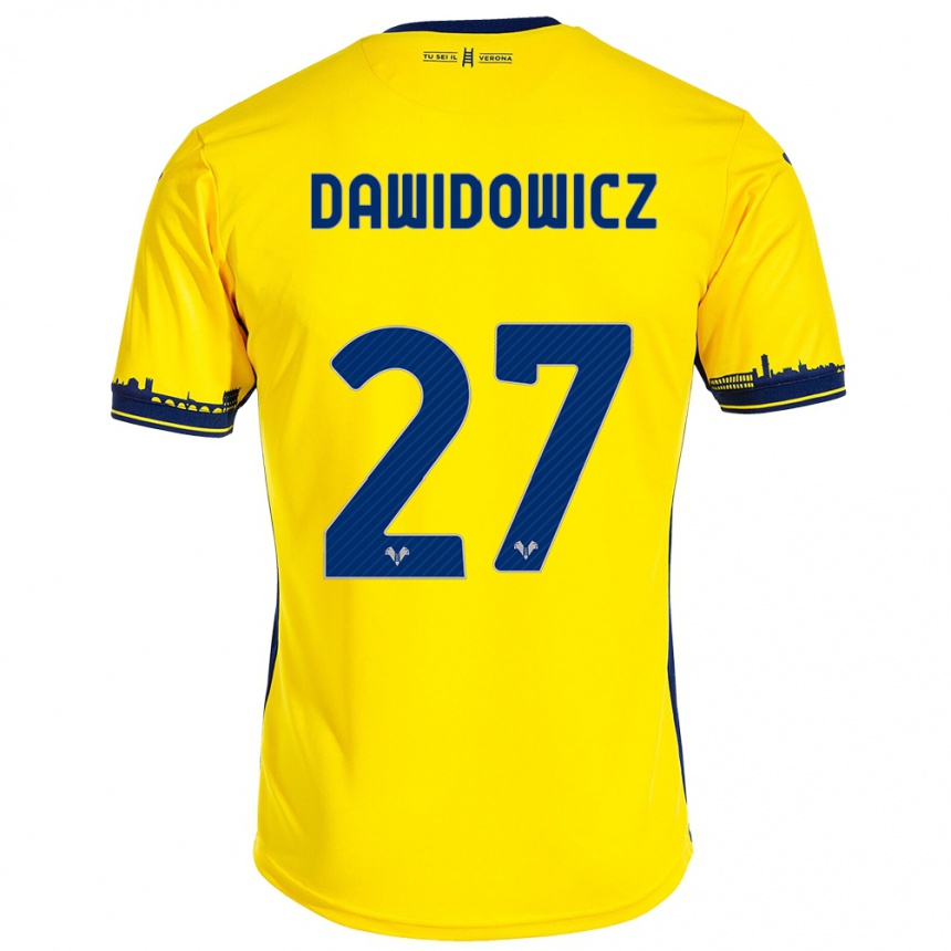 Moteriškas Pawel Dawidowicz #27 Geltona Išvykos Marškinėliai 2023/24 T-Shirt
