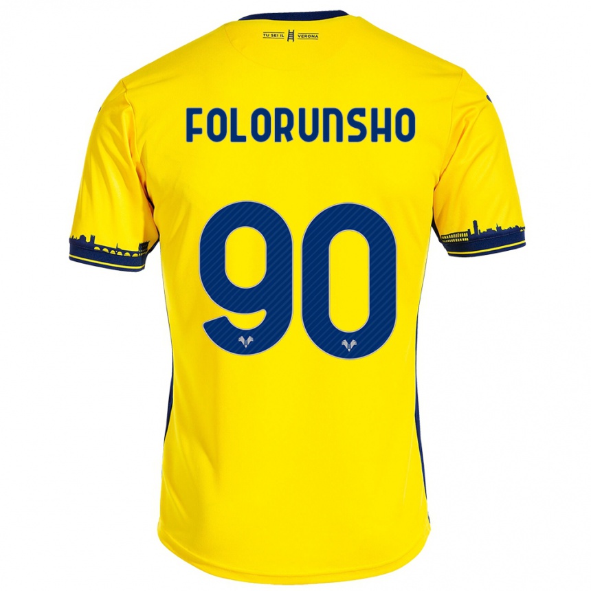 Moteriškas Michael Folorunsho #90 Geltona Išvykos Marškinėliai 2023/24 T-Shirt