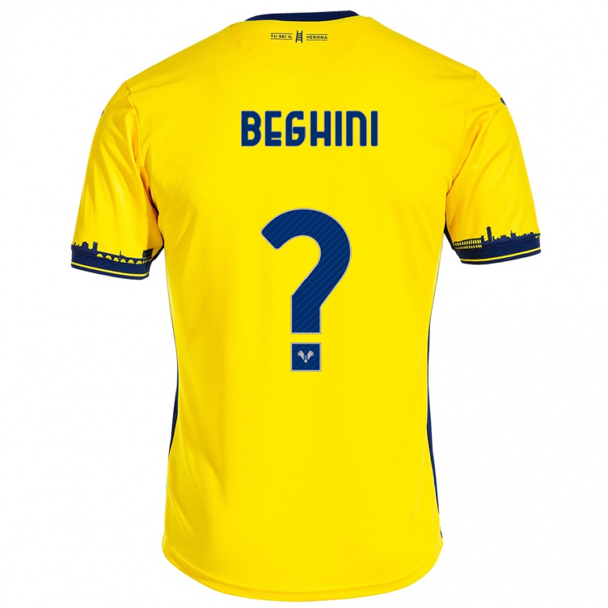 Moteriškas Alessandro Beghini #0 Geltona Išvykos Marškinėliai 2023/24 T-Shirt