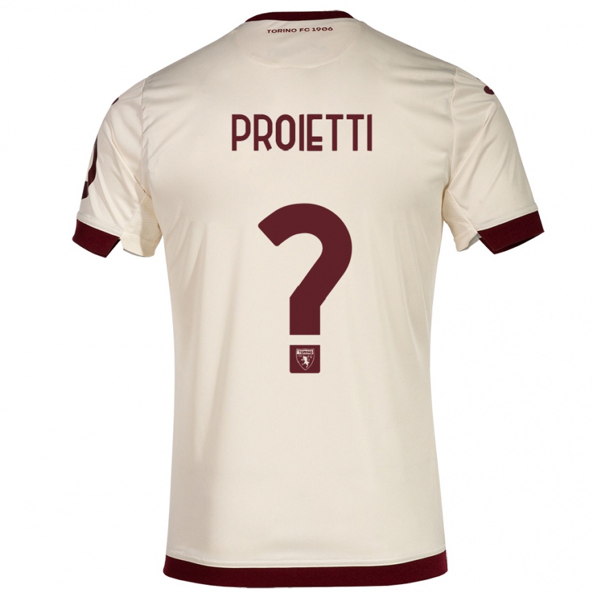 Moteriškas Riccardo Proietti #0 Šampanas Išvykos Marškinėliai 2023/24 T-Shirt