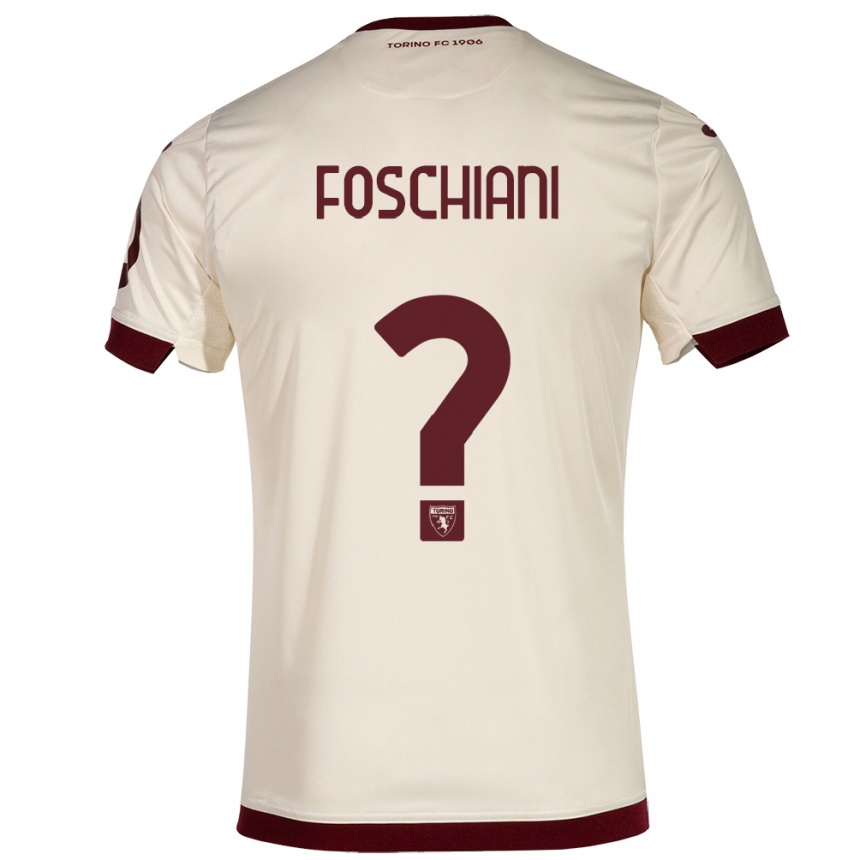 Moteriškas Francesco Foschiani #0 Šampanas Išvykos Marškinėliai 2023/24 T-Shirt