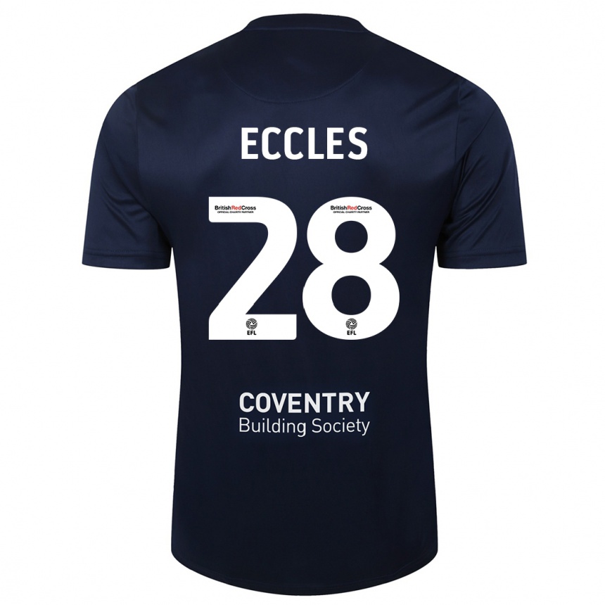 Moteriškas Josh Eccles #28 Raudonasis Laivynas Išvykos Marškinėliai 2023/24 T-Shirt