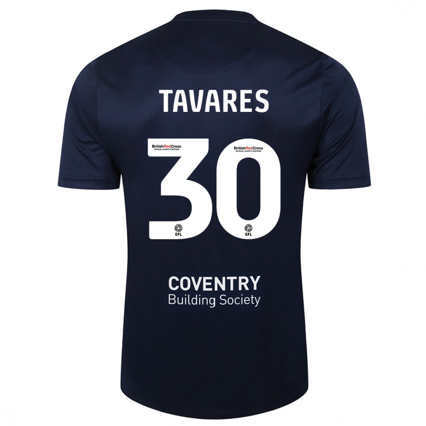 Moteriškas Fábio Tavares #30 Raudonasis Laivynas Išvykos Marškinėliai 2023/24 T-Shirt