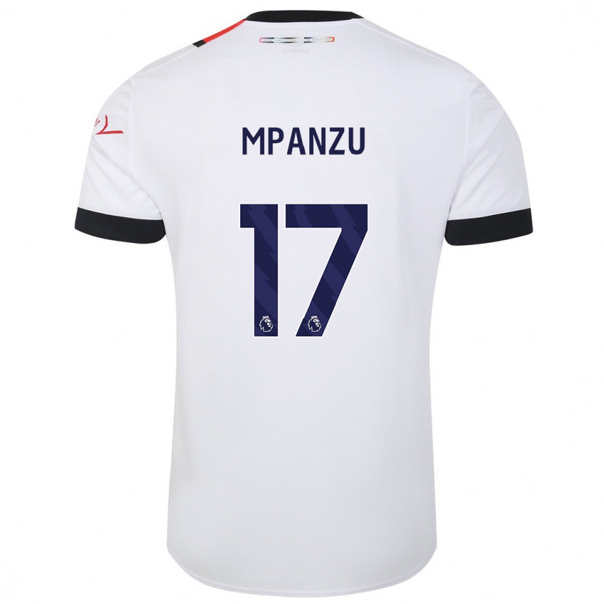 Moteriškas Pelly Ruddock Mpanzu #17 Baltas Išvykos Marškinėliai 2023/24 T-Shirt