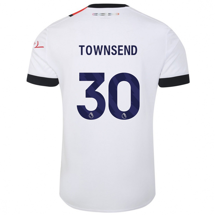 Moteriškas Andros Townsend #30 Baltas Išvykos Marškinėliai 2023/24 T-Shirt