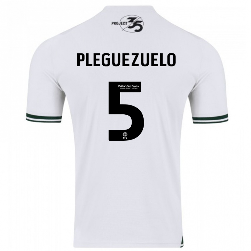 Moteriškas Julio Pleguezuelo #5 Baltas Išvykos Marškinėliai 2023/24 T-Shirt