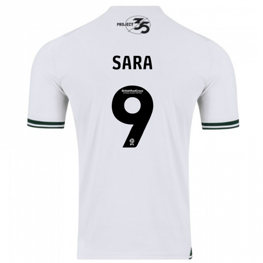 Moteriškas Ellie Sara #9 Baltas Išvykos Marškinėliai 2023/24 T-Shirt