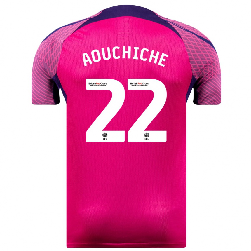 Moteriškas Adil Aouchiche #22 Violetinė Spalva Išvykos Marškinėliai 2023/24 T-Shirt