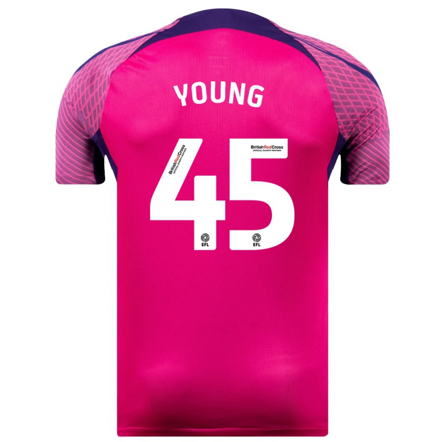 Moteriškas Matthew Young #45 Violetinė Spalva Išvykos Marškinėliai 2023/24 T-Shirt