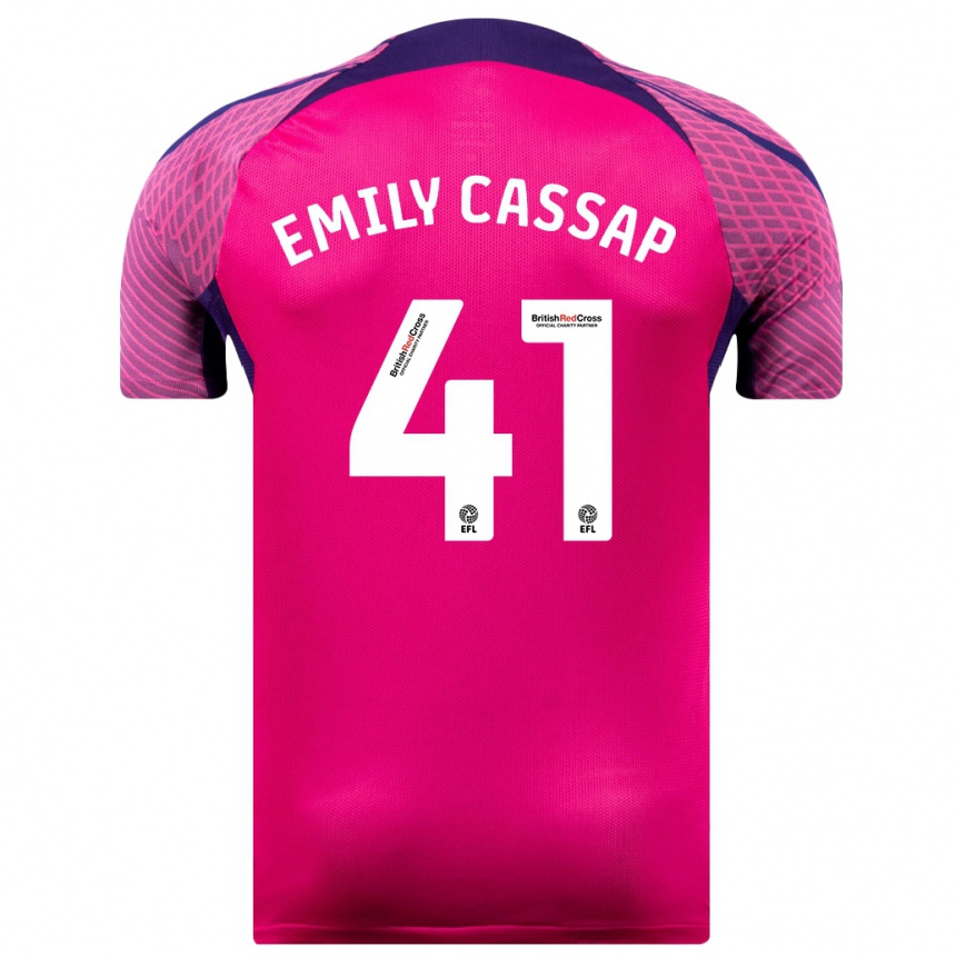 Moteriškas Emily Cassap #41 Violetinė Spalva Išvykos Marškinėliai 2023/24 T-Shirt