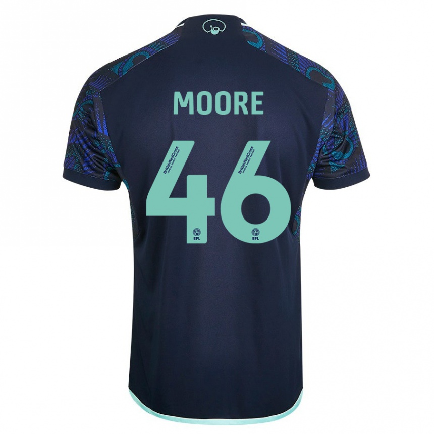 Moteriškas Kris Moore #46 Mėlyna Išvykos Marškinėliai 2023/24 T-Shirt