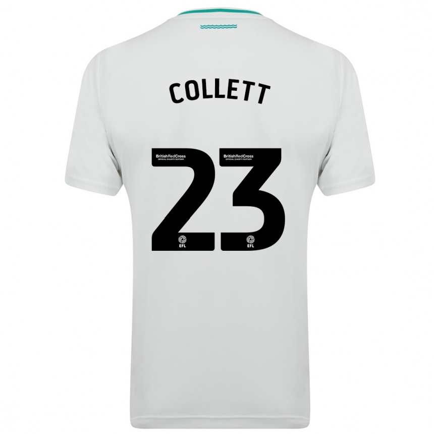Moteriškas Megan Collett #23 Baltas Išvykos Marškinėliai 2023/24 T-Shirt