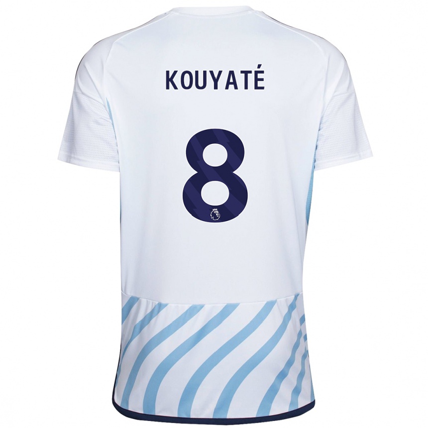 Moteriškas Cheikhou Kouyaté #8 Balta Mėlyna Išvykos Marškinėliai 2023/24 T-Shirt