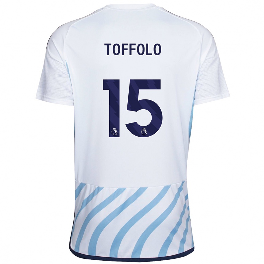 Moteriškas Harry Toffolo #15 Balta Mėlyna Išvykos Marškinėliai 2023/24 T-Shirt